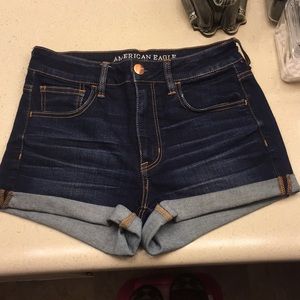 AE high waisted denim shorts